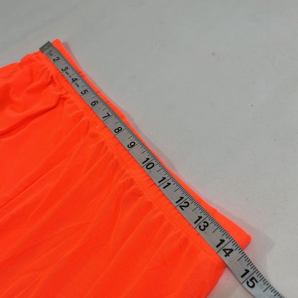 Mesh Cover Up Pants NWOT Elastic Waist, Sheer Neon Orange XL (see photos) - Picture 8 of 10